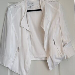 Peck & Peck Women's White Blazer Jacket